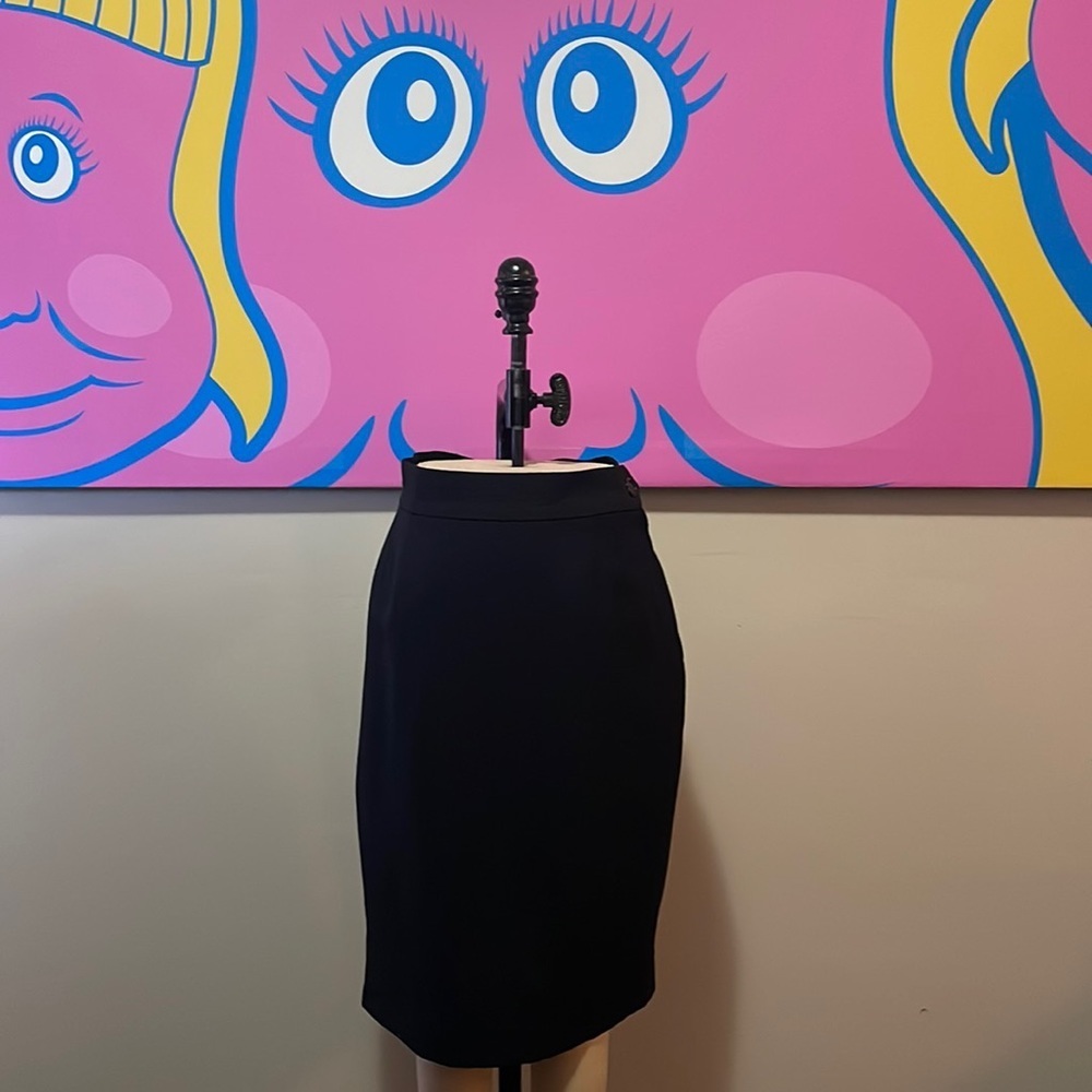 Moschino Couture Black Wool Pencil Skirt